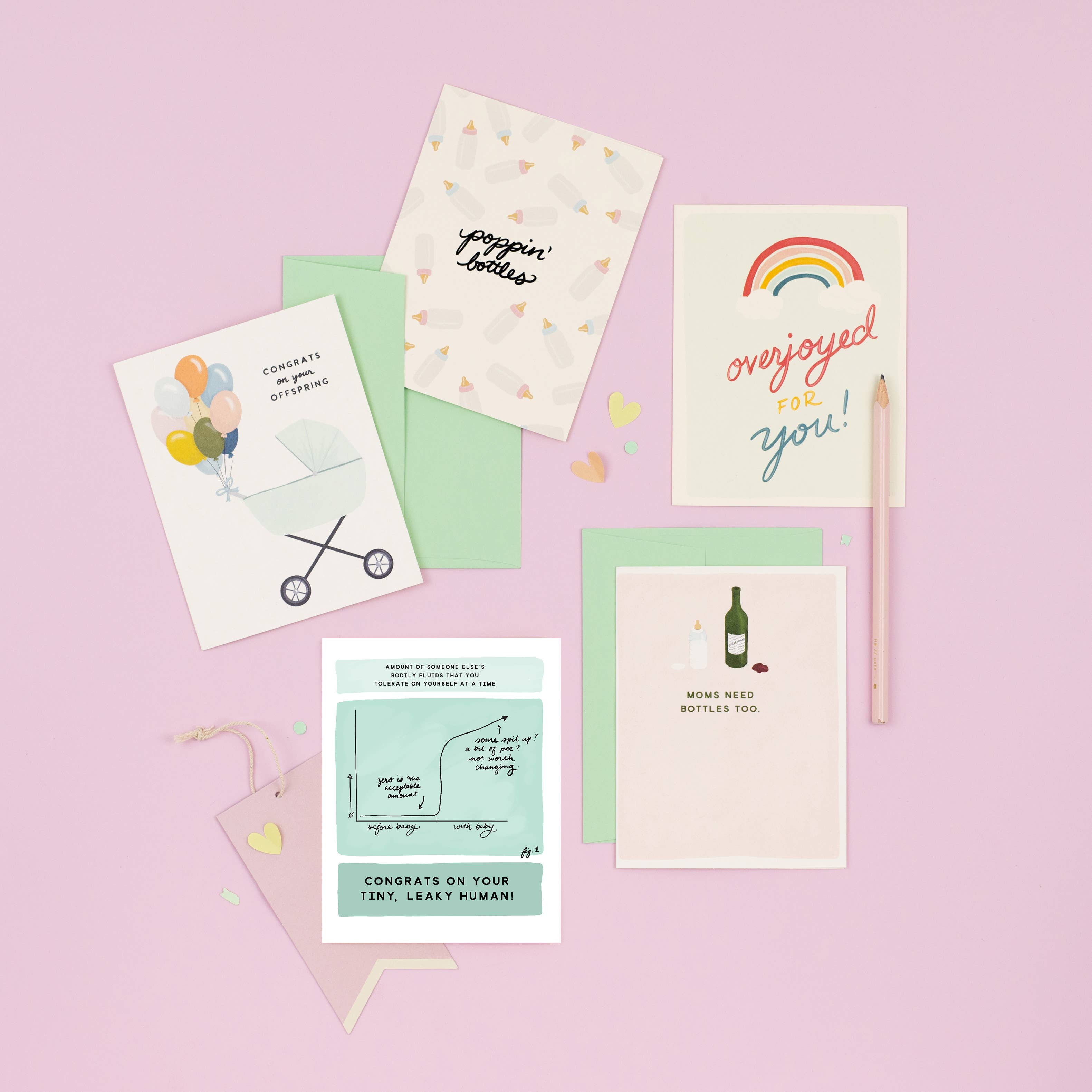 Slightly Stationery – wholesale Baby card – Fluid Graph | Funny New Baby Card1