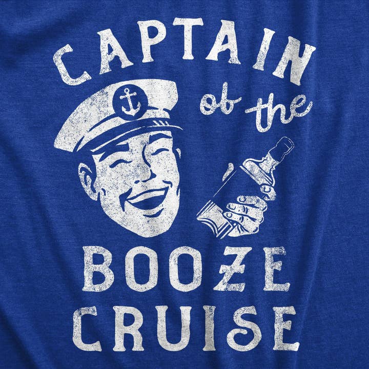 Captain Of The Booze Cruise Mens Funny Boating Boat T shirt for wholesale on Faire1