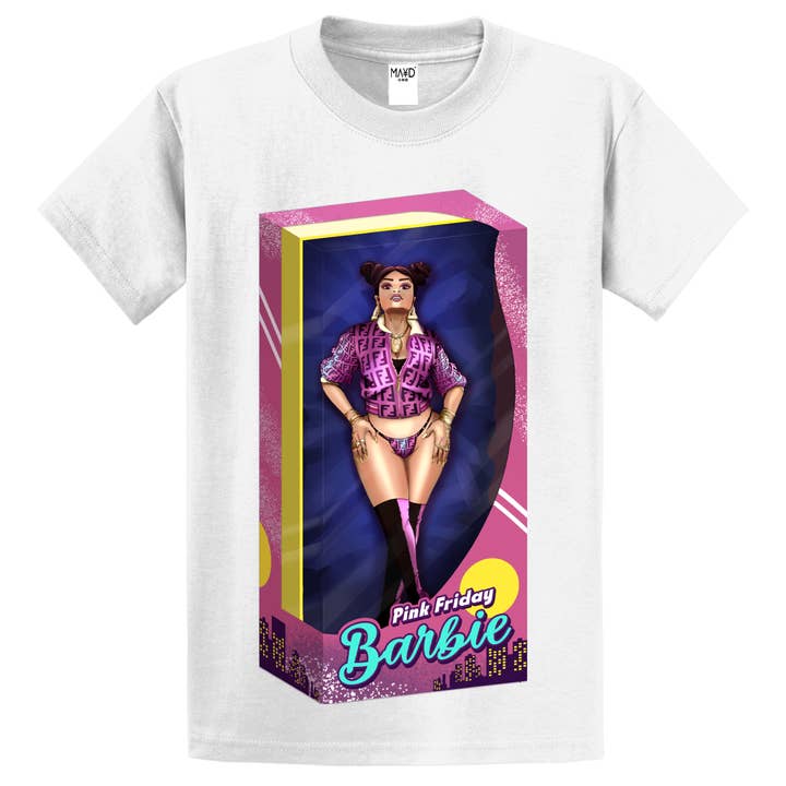 Mayd in America – wholesale Screen printed t-shirt – Women′s – Nicki Minaj Barbie T-shirt