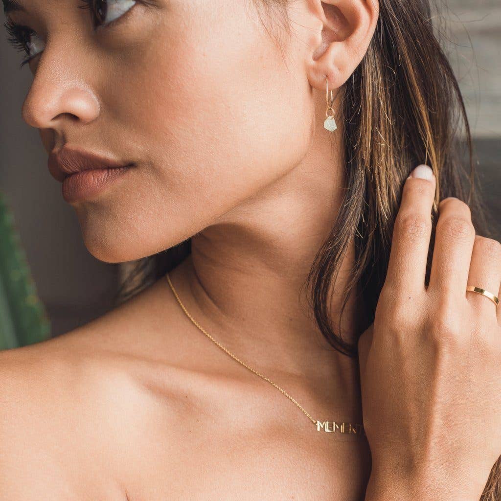 Honeycat Jewelry - Wholesale Dangle Earrings - Green Jade - Wishing Crystal Hoop Earrings13