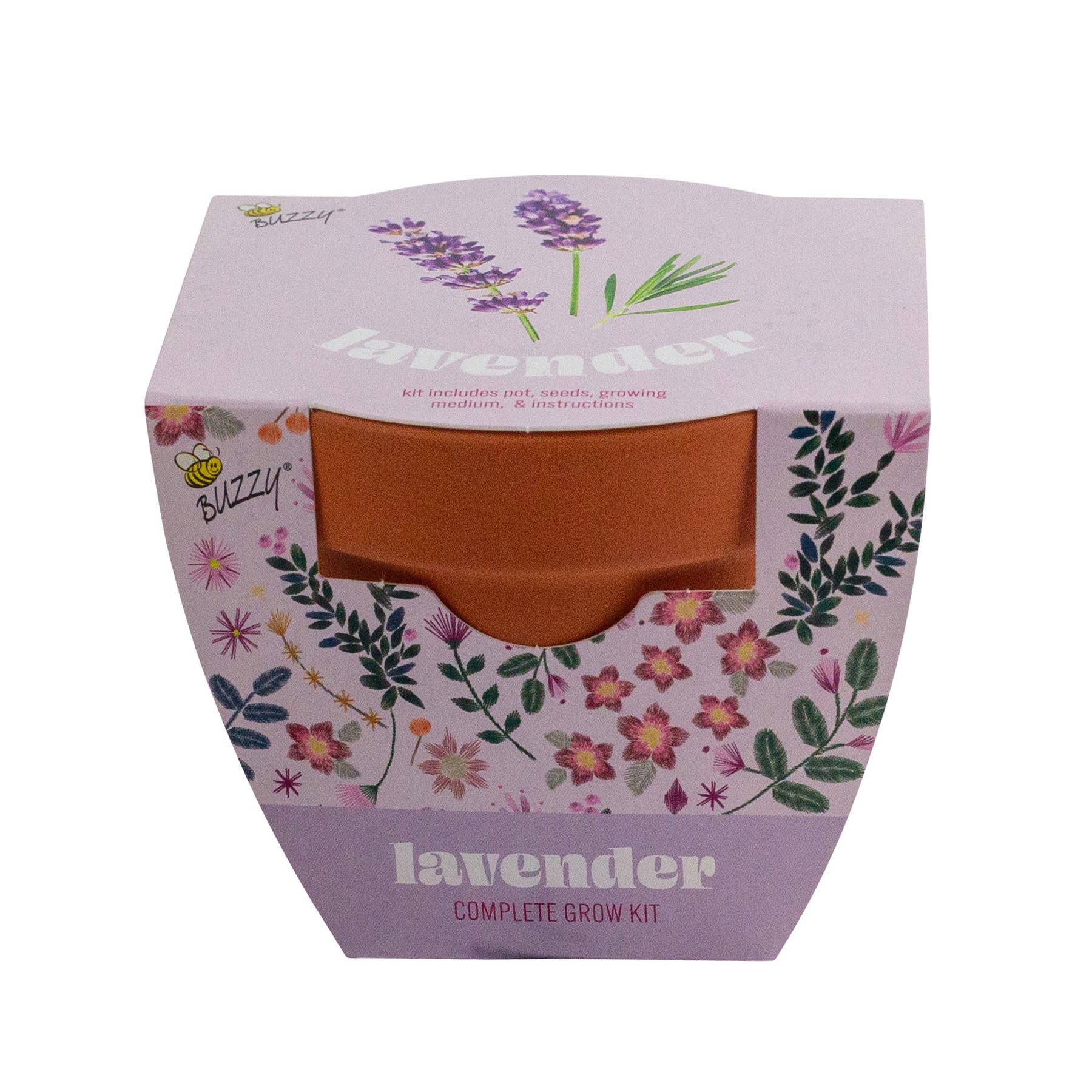 Buzzy Seeds Grow Gifts - Wholesale Plant Seeds - Classic 7cm Terracotta Lavender Grow Kit – Indoor Herb Gift2
