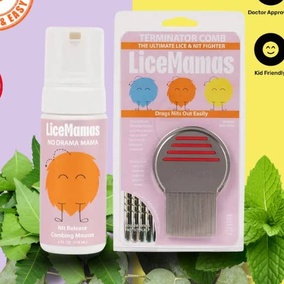 Lice Mamas, LLC - Wholesale Hair Brush/Comb - Lice Mamas Kit – Enzyme Mousse & Nit Comb for All Hair Types1