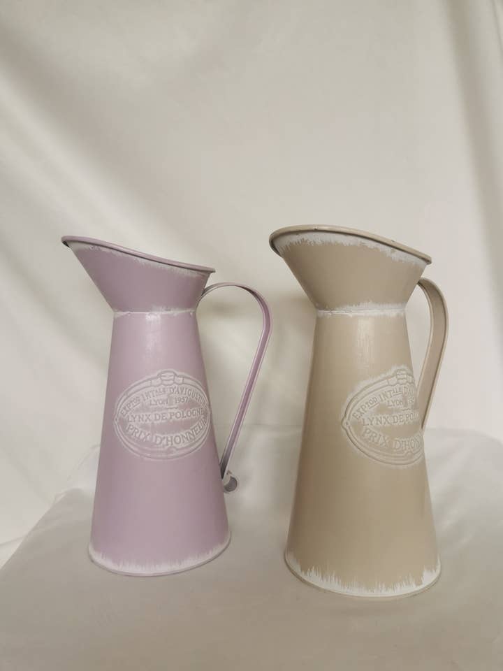 Milk Jug Look Tin Vase for wholesale by Casa Style