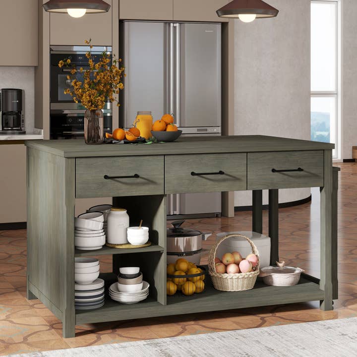HOMYCASA DESIGN INC - Wholesale Kitchen Storage/Organizer - Extendable Kitchen Island with Power Outlets & Storage20
