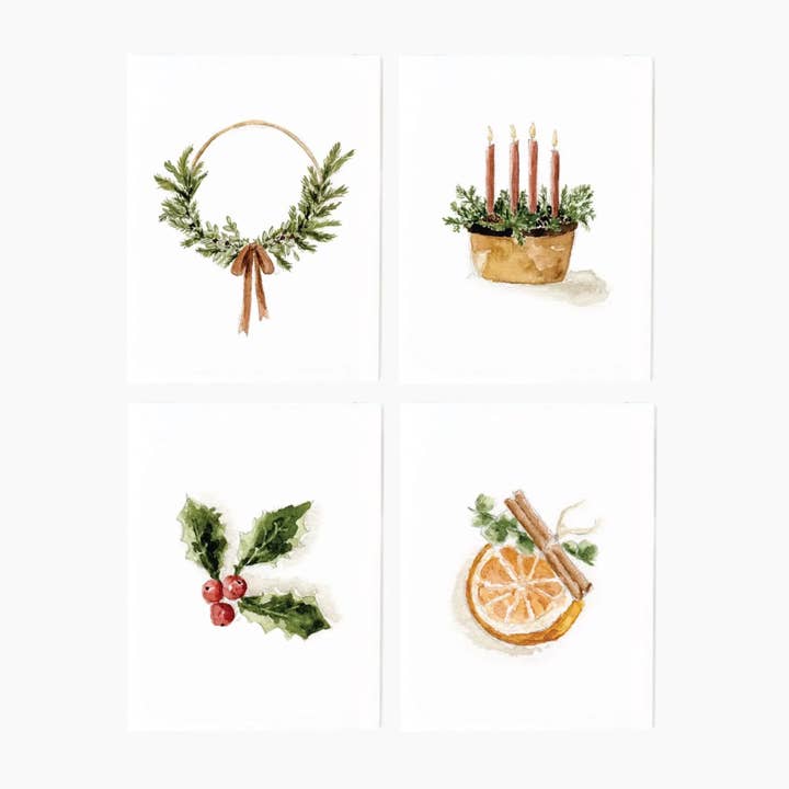 ensemble de cartes de vœux variées de Noël pour la vente par emily lex studio