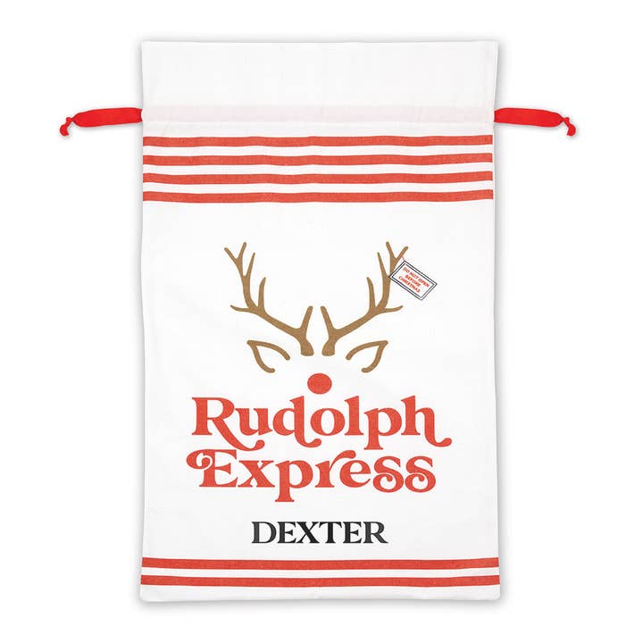 Weddingstar Inc. - Vendita all'ingrosso Sacchetti regalo - Grande sacco da Babbo Natale con coulisse per regali - Rudolph Express