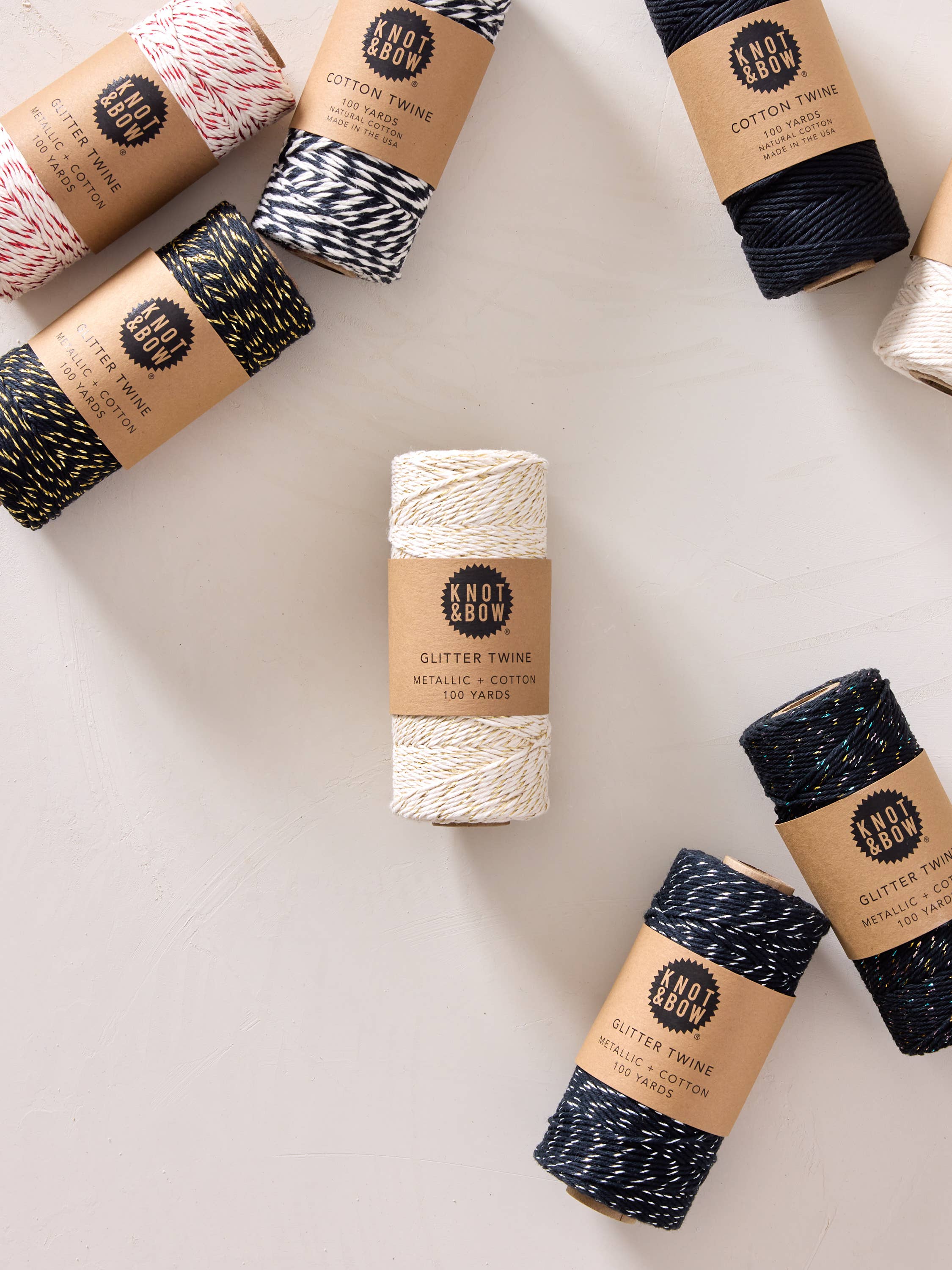 Knot & Bow – wholesale Twine – Gunmetal Black Glitter Twine1