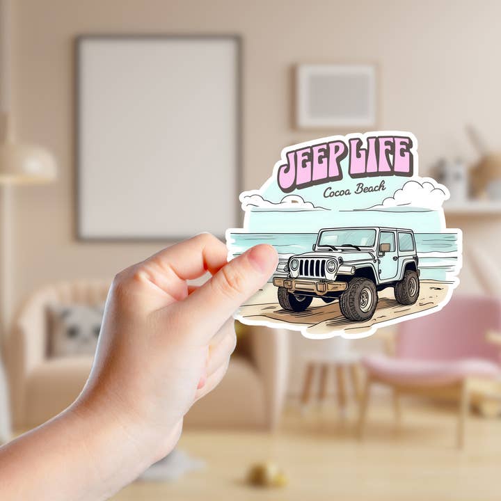 Shoreline Summit - Vente Autocollant - Autocollant souvenir personnalisé Beach Jeep Life (B1051)1