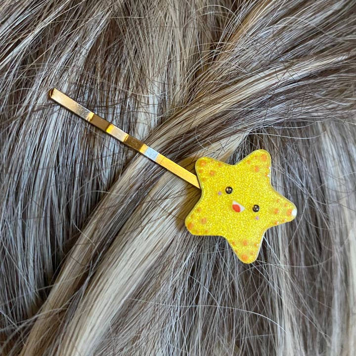 Pince à cheveux en résine Yellow Star pour la vente par Jewells