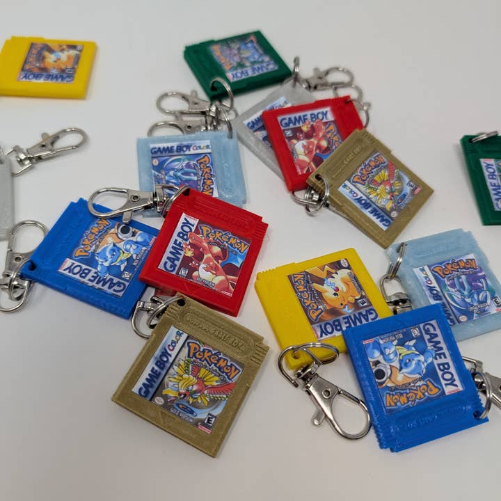 Giant Turtle Creations - Wholesale Retailer Display - Paper & Novelty - Pokemon Nintendo Game Cartridge Retro Keychains