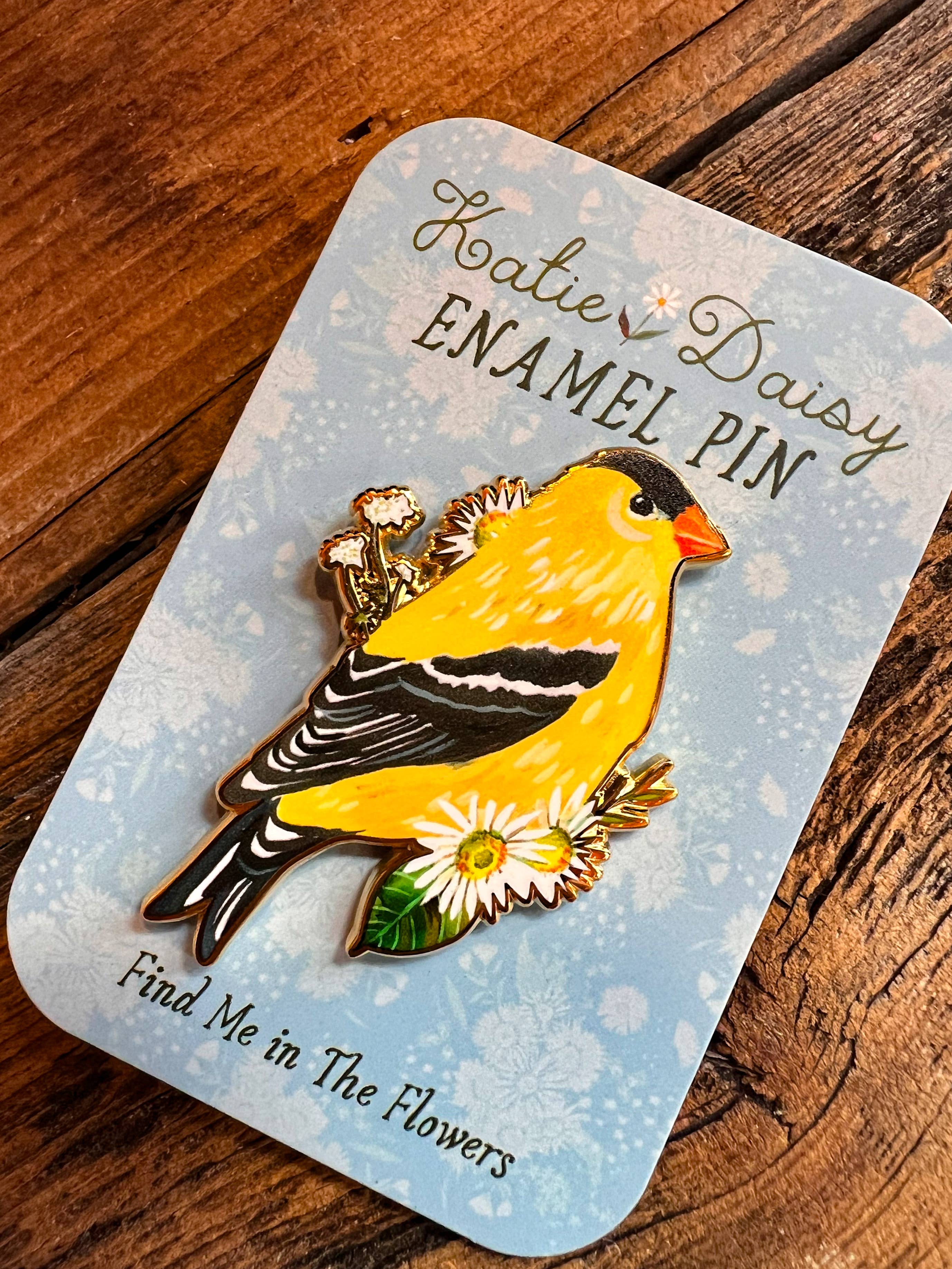 Katie Daisy - Wholesale Lapel Pin/Button - Goldfinch Enamel Pin2