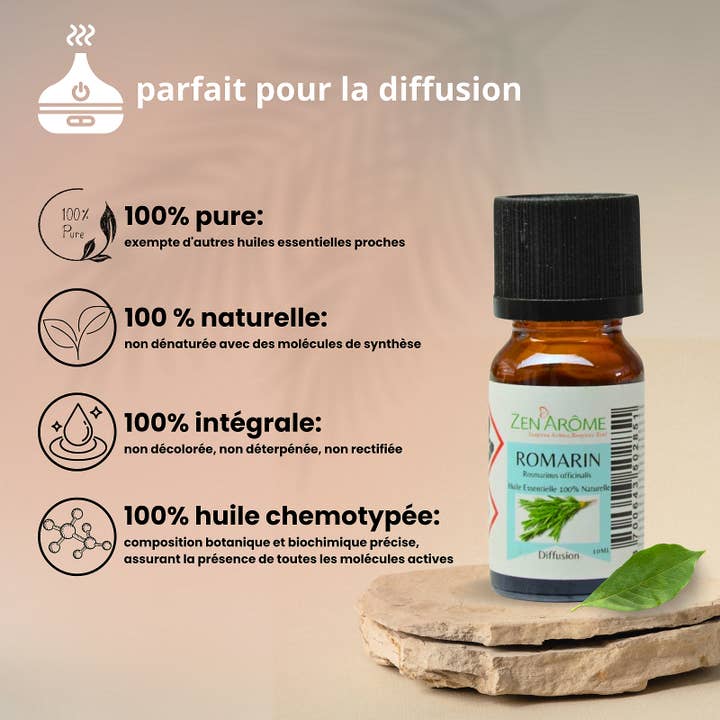 Zen'Arôme - Wholesale Essential Oil - Rosemary Essential Oil - 100% Natural - 10ml Bottle3
