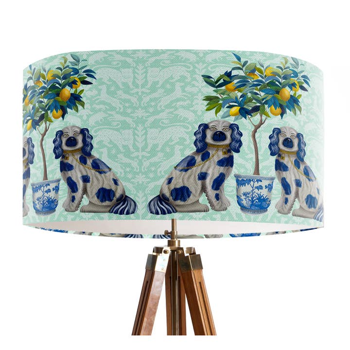 Lampskärm 3-pack Chinoiserie Staffordshire hund citronträd för wholesale av FabFunky Ltd