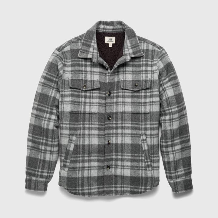 Veste-chemise doublée en sherpa - Combo gris pour la vente par SURFSIDESUPPLY