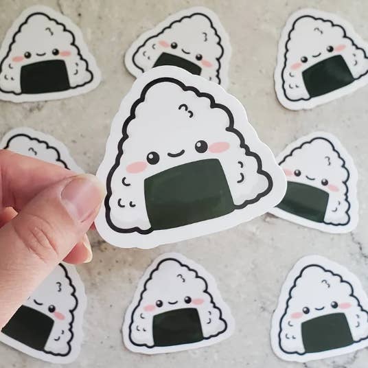 Onigiri Vinyl Sticker | Japanese Bento Lunch Rice Ball Decal for wholesale by Muijistudio