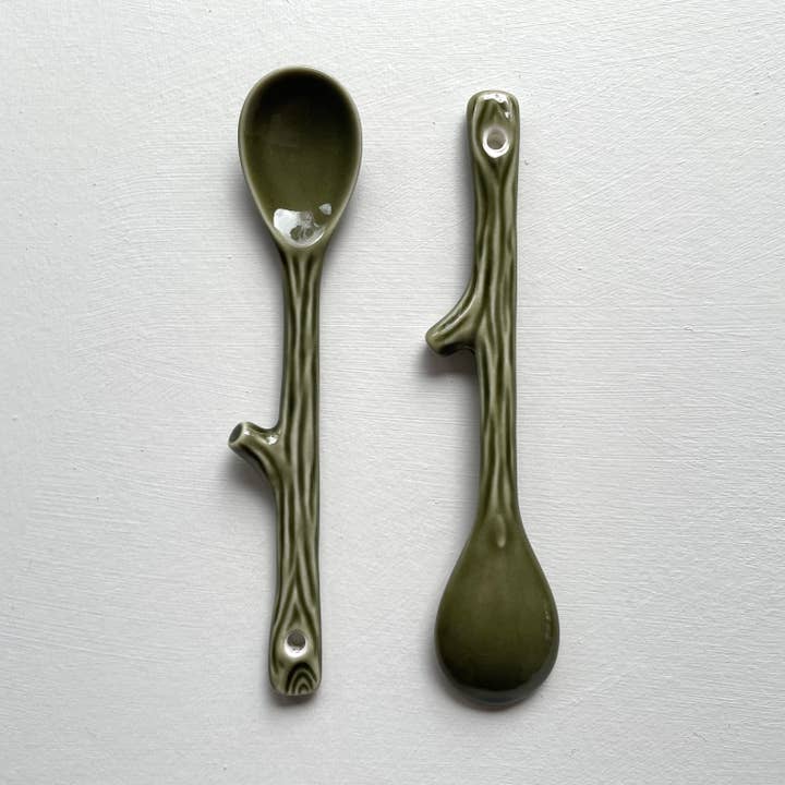 fort & field - Wholesale Table Spoon (Cutlery) - Twig shape small handmade pottery Japanese coffee tea spoon2