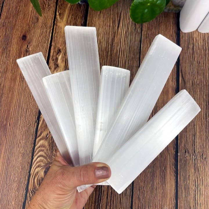 Rock Paradise - Wholesale Spiritual Stone/Crystal - Selenite Crystal Bars - Long Polished Gypsum Rod - Metaphysical - Charging Station