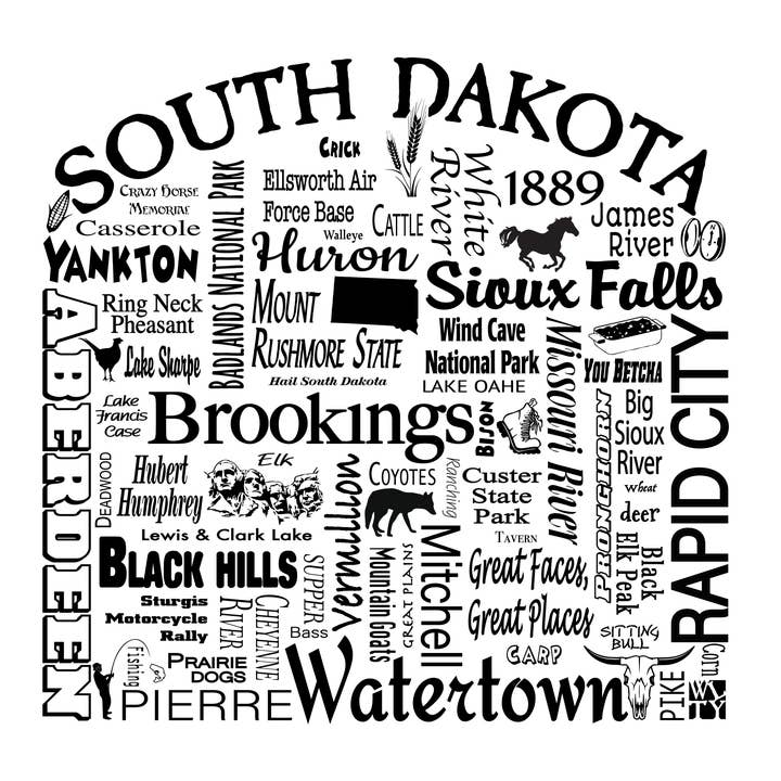 South Dakota Destination Gildan Unisex T-Shirt for wholesale by The Buffalo Works