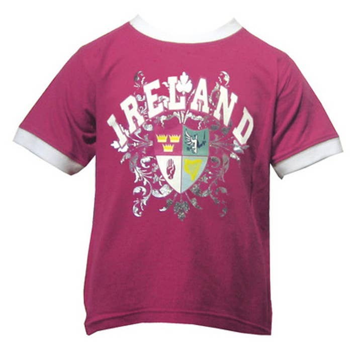 Maglietta Rosa per Bambini - Design 4 Province d'Irlanda per la vendita all'ingrosso da parte di Dublin Gift Company