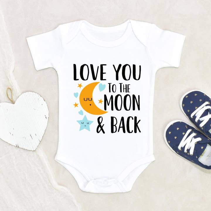 NewBabyWishes - Vente Body (sans pieds) – bébé - Vêtements de bébé mignons - Love You To The Moon And Back Onesie0