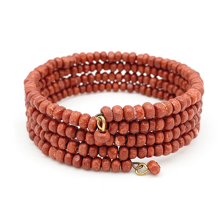 Sachi Chromatic Hues - Orange Coil Bracelet for wholesale by Anju Jewelry