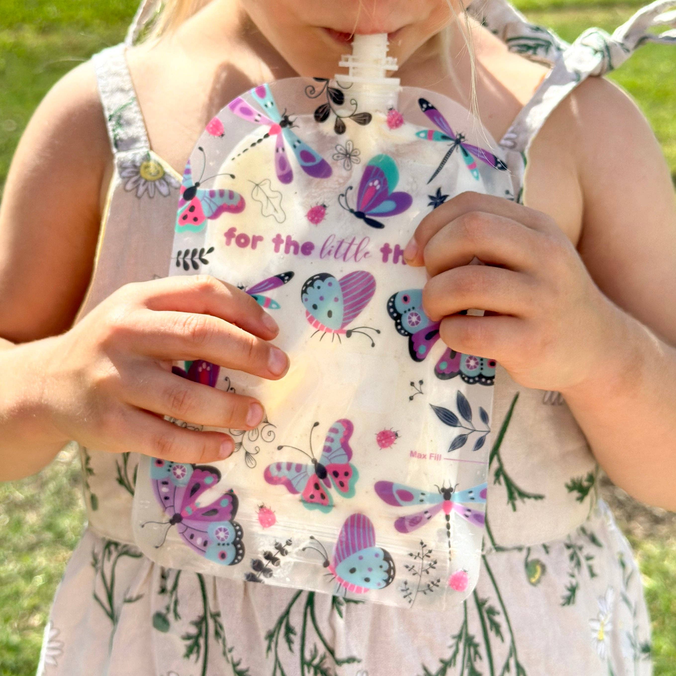 Sinchies - Venta al por mayor Bolsa/envoltorio de alimentos - Bolsas de comida reutilizables Sinchies de 150 ml - Flutterbys3