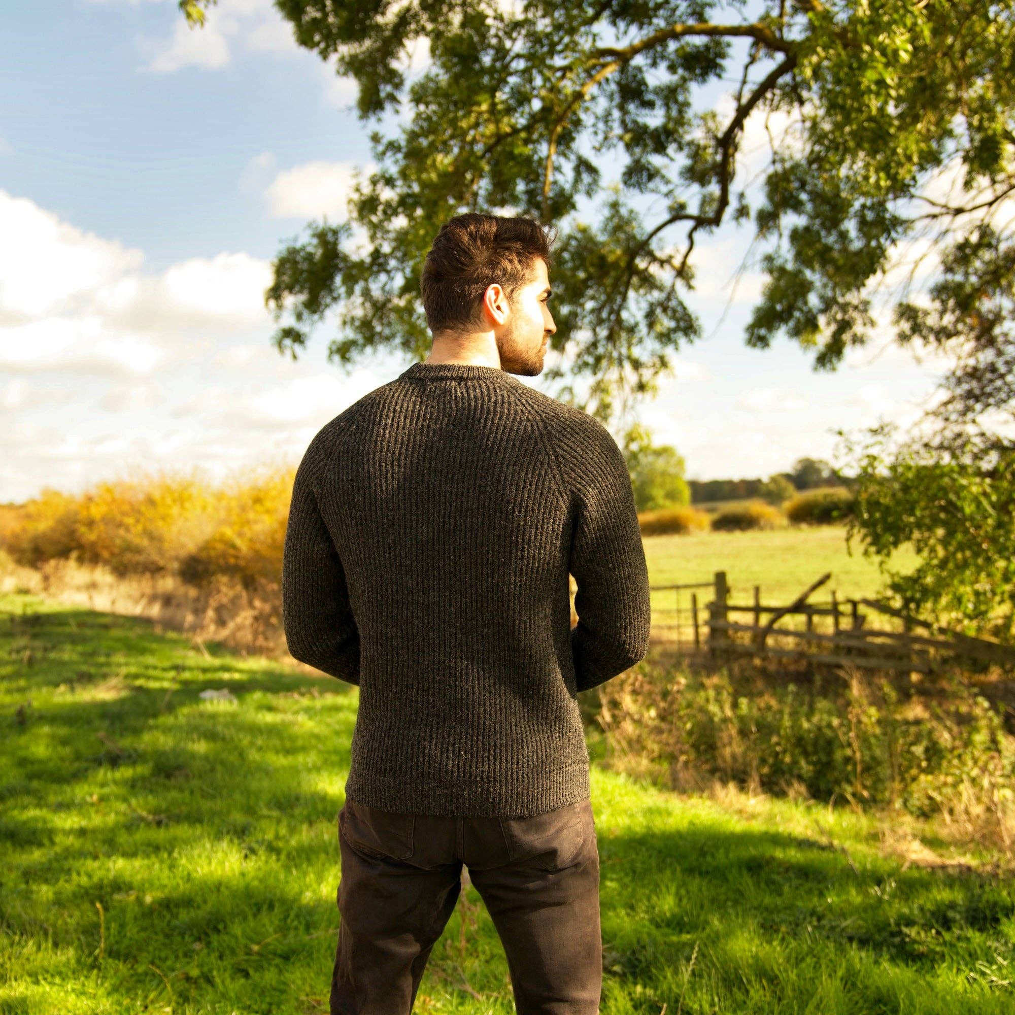 Mars Knitwear – wholesale Knitted jumper – Men′s – British Wool Seamless - Hawking - Charcoal8