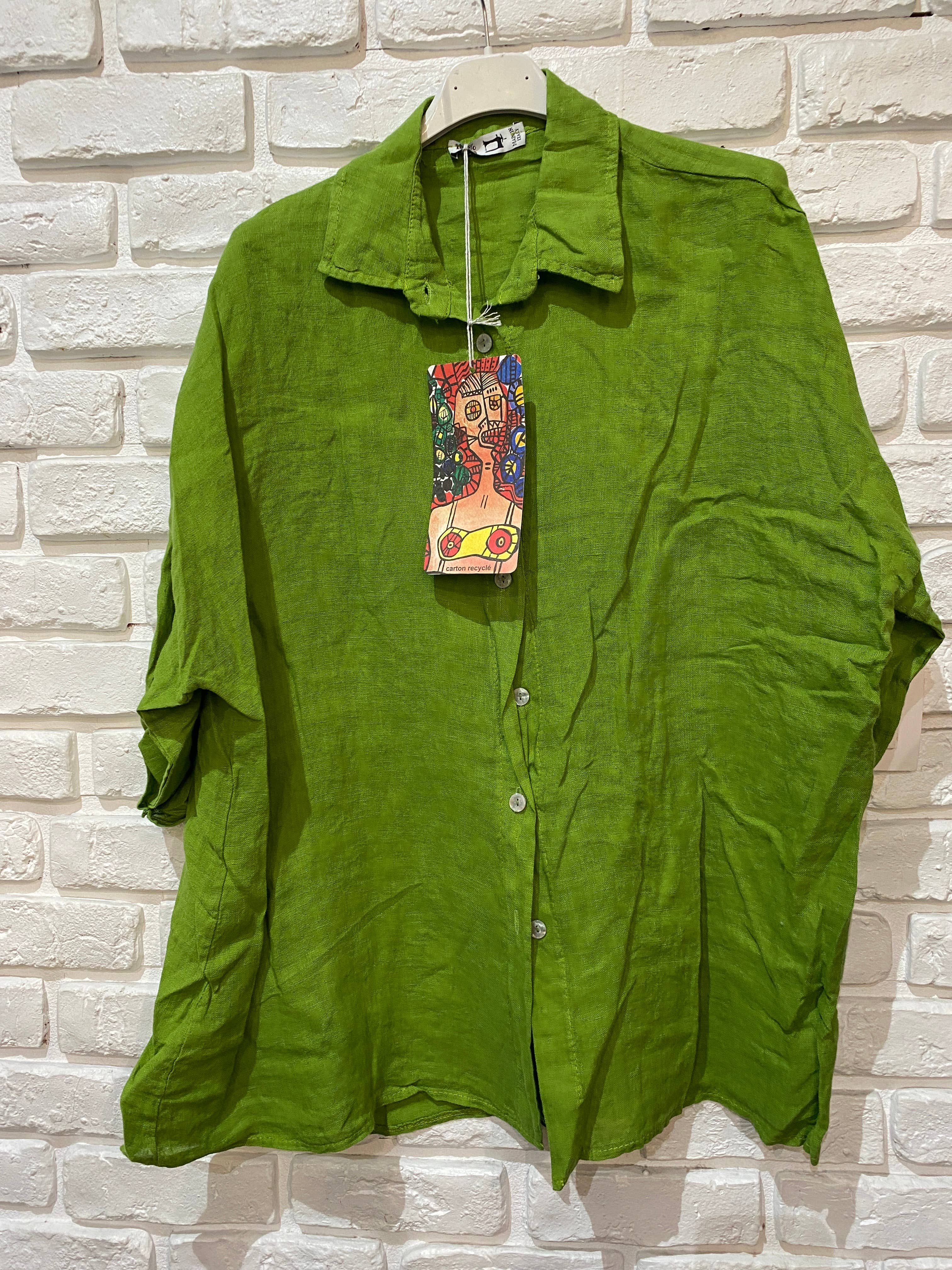 la maison des fibres naturelles - Wholesale Button Down Shirt - Women's - 620090u 100% linen shirt made in Italy26