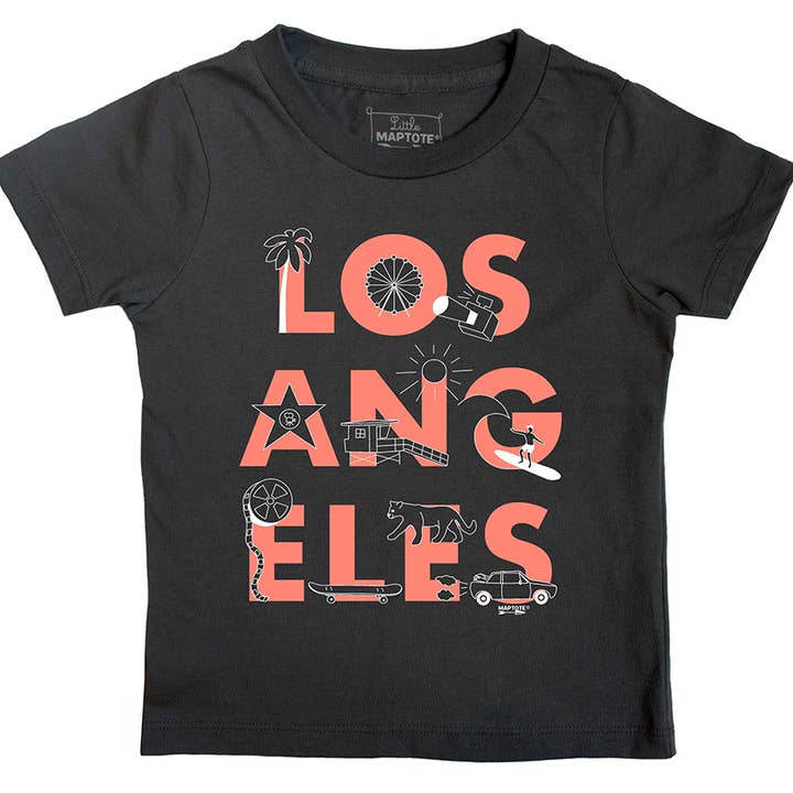Los Angeles Font Toddler Tee for wholesale by Maptote