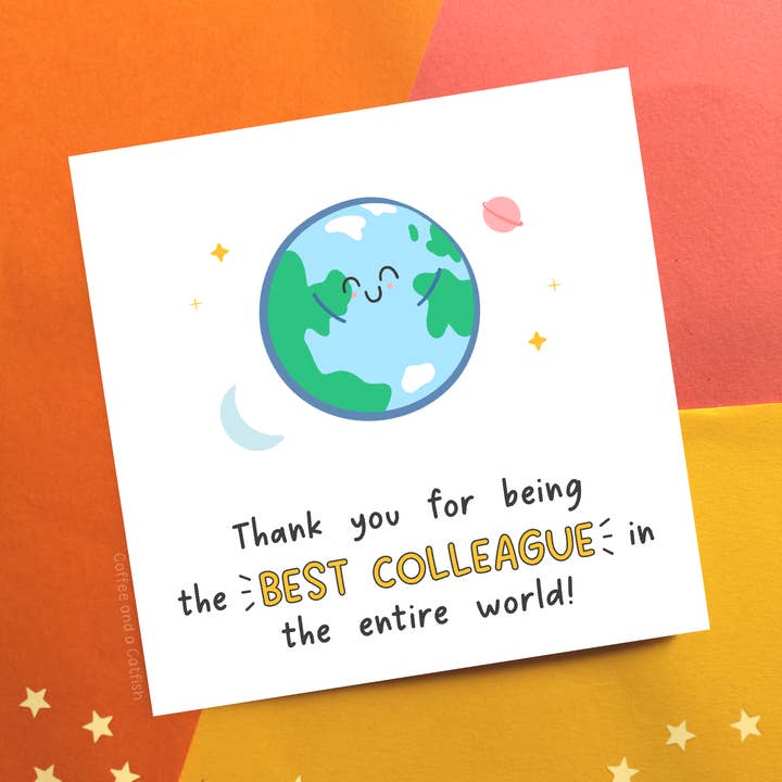 Bästa kollegan i världen-kort för wholesale av Coffee and a Catfish