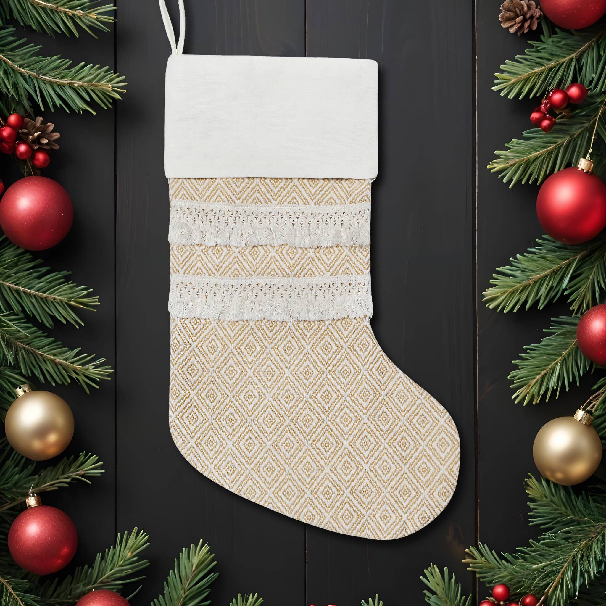 GEXWORLDWIDE – wholesale Holiday Stocking – Bohemian Fringe Christmas Stockings5