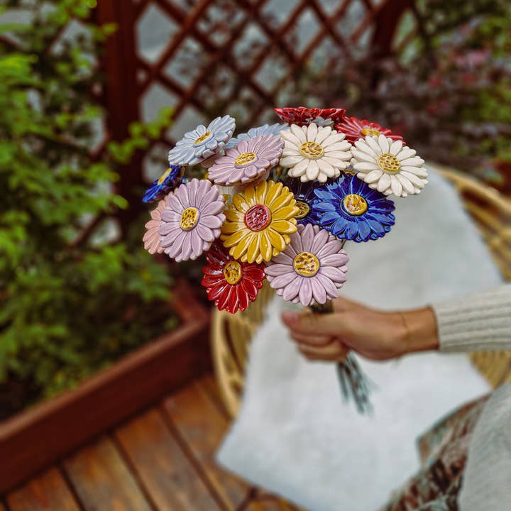 NaturoTheke - Wholesale Artificial Flowers - Gerbera diameter approx. 5 cm | 39 cm stem42
