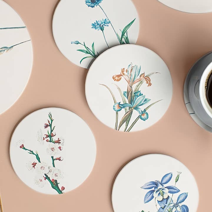 Otterware - Wholesale Coasters - Absorbent Diatomite Coasters - Vintage Botanical Designs8