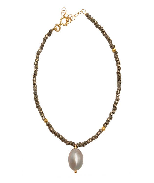 Treisi - Vente Colliers à pendentif - Bracelet en pépites de sterling et perles baroques0