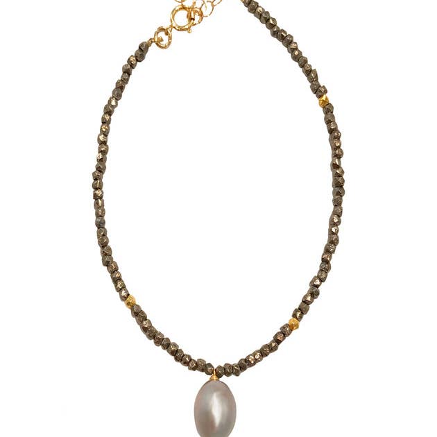 Treisi - Vente Colliers à pendentif - Bracelet en pépites de sterling et perles baroques