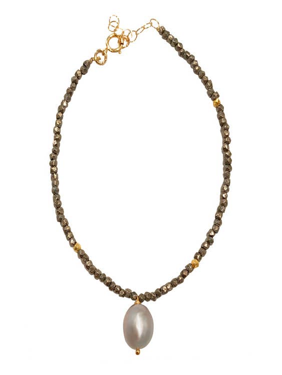 Sterling nugget and baroque pearl bracelet for wholesale by Treisi