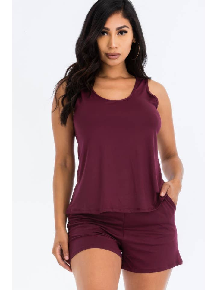 CC Wholesale Clothing - Wholesale Lounge Set - Women's - Comfy Tank Top & Shorts Set11