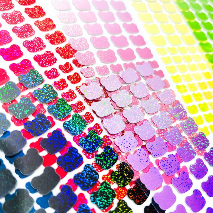 Adhesivos decorativos con forma de oso de peluche en forma de miel degradados (8 colores) para venta al por mayor de Borah Studio