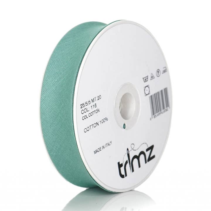 Trimz - Vente Matériels de bricolage - Biais coton 25/5/5 mm Couleur vert sauge 1160