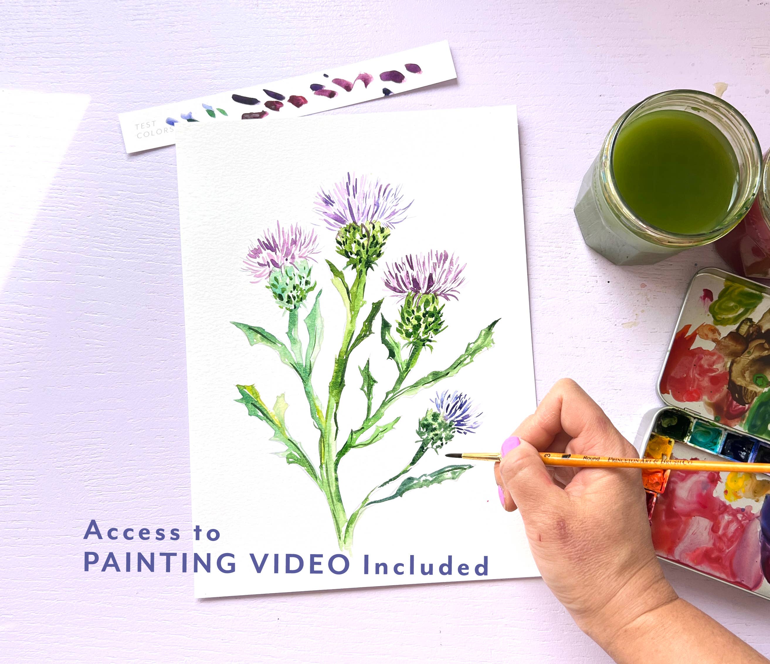 Jean Choe Art & Design - Wholesale Sketchbook/Sketchpad - Watercolor Workbook: Outlined Wildflower, Beginner Friendly 5