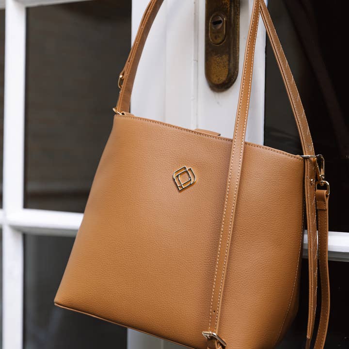 Trashious - Wholesale Shoulder Bag - Women's - Bucketbag Nila Apple Leather Camel 6