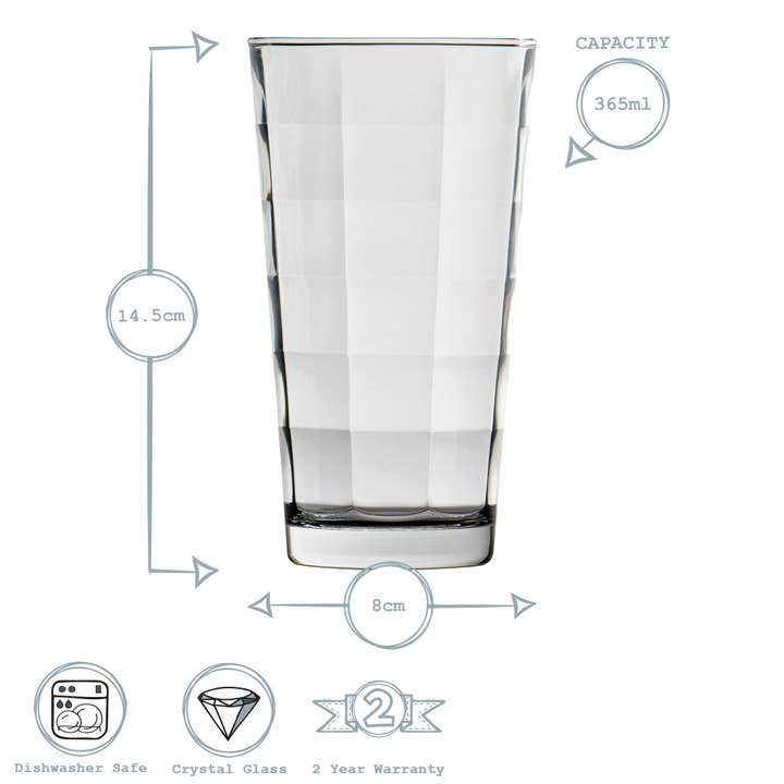Rinkit Ltd - Wholesale Cocktail/Liquor Glass - Bormioli Rocco Cube Highball Cocktail Glasses - 365ml