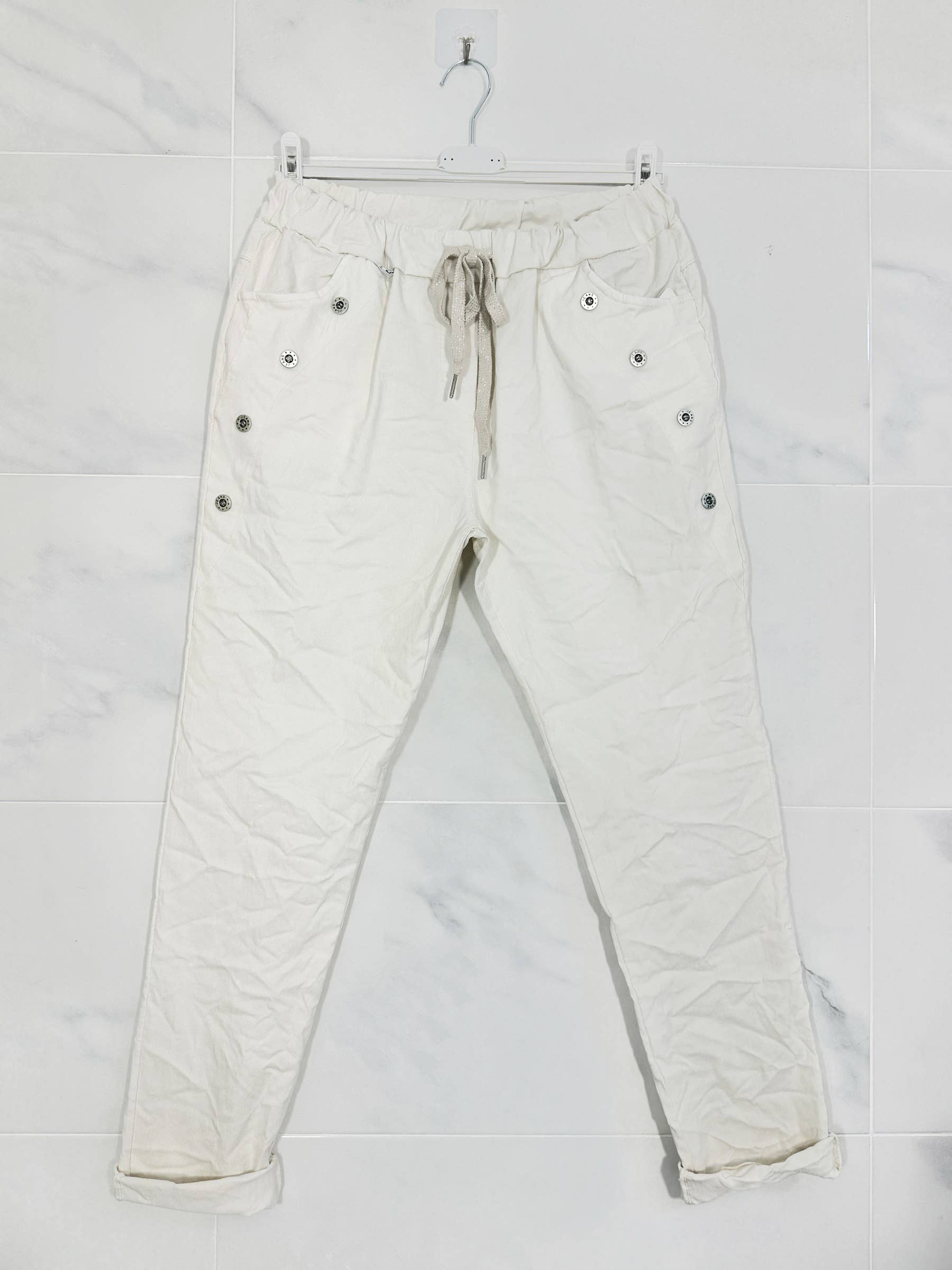 ZAFA PARIS - Wholesale Broek - Dames - 14F22P229 - magic viscose broek met knoop14