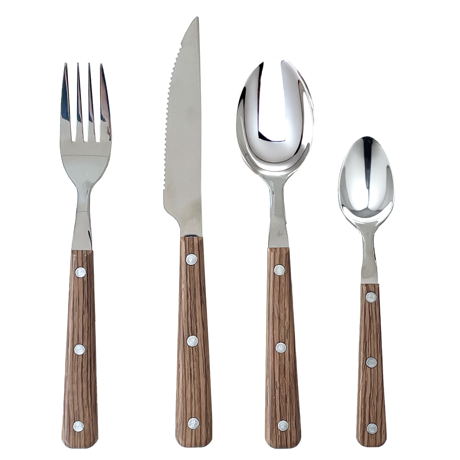 Opjet Paris - Wholesale Bestekset - Set van 4 Marcel bestek in houtlook0