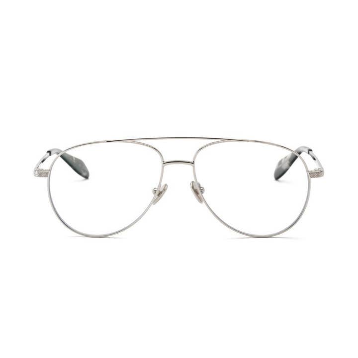 Grant Blue Light Protective Aviator Glasses in Silver for wholesale by MILSON PARK EYEWEAR