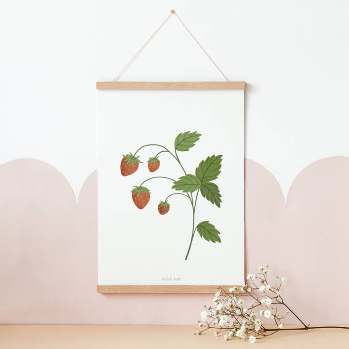 Tilda&Theo - Wholesale Poster - Poster - wild strawberry/strawberry
