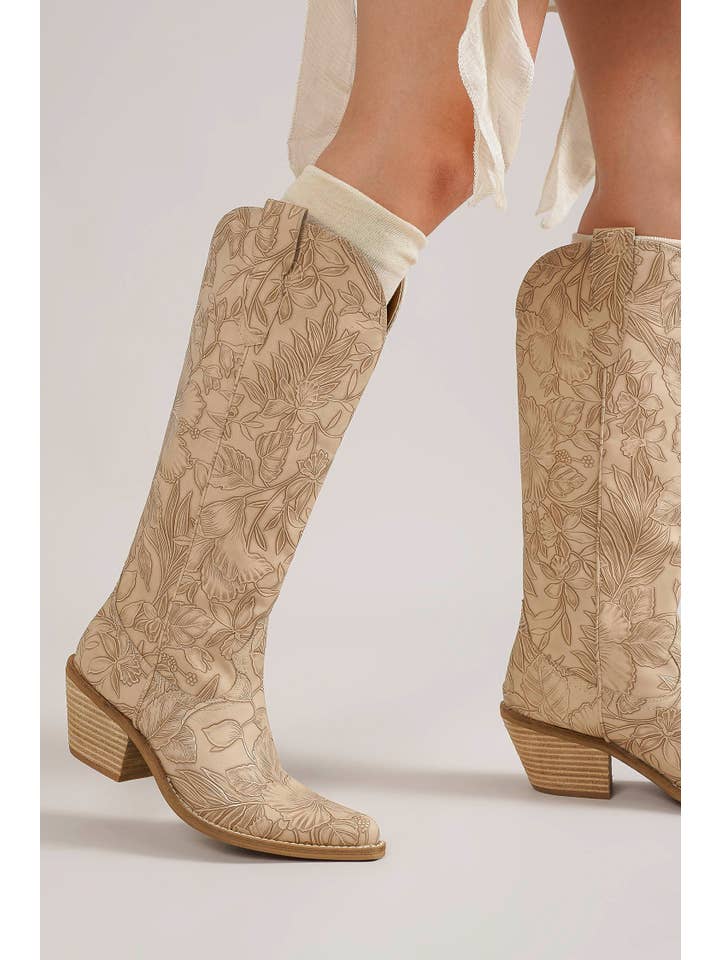 BEAST FASHION - Wholesale Cowboy Boots - Women's - ADELA-71 Embossed Floral Western Boots3