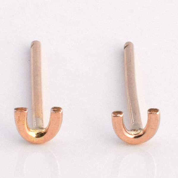 Piccole borchie a ferro di cavallo riempite oro 14k per la vendita all'ingrosso da parte di Renegade Silver