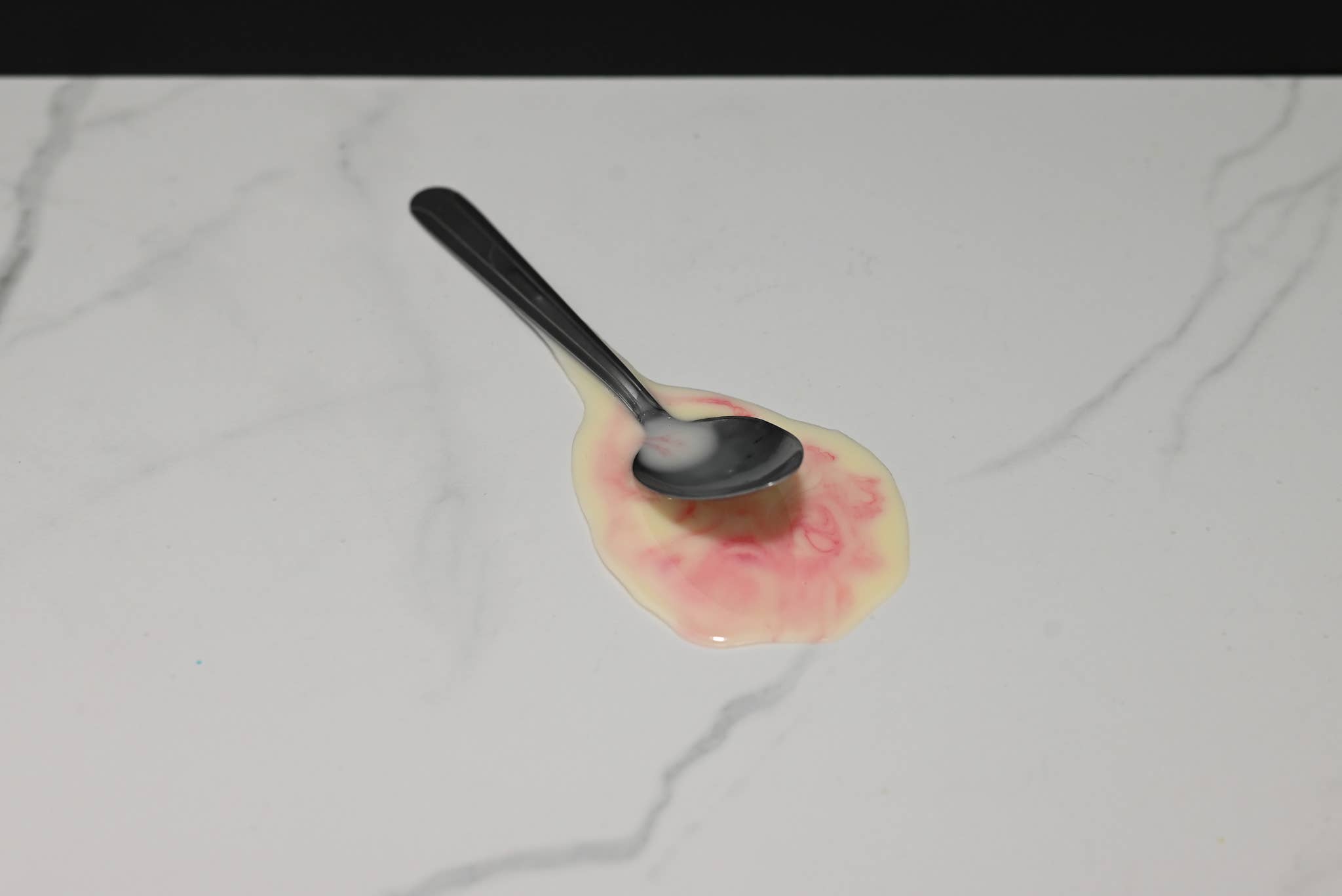 Just Dough It! Fake Foods - Wholesale Decorative tabletop object - Spoon in Fake Melted Strawberry Ice Cream