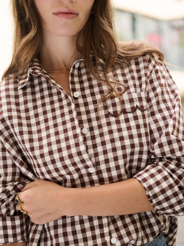 Nathael Paris - Wholesale Shirt - Women's - Loose-fit gingham print cotton shirt7